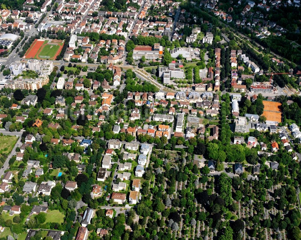 Luftaufnahme Heilbronn - Wohngebiet - Mischbebauung der Mehr- und Einfamilienhaussiedlung in Heilbronn im Bundesland Baden-Württemberg, Deutschland