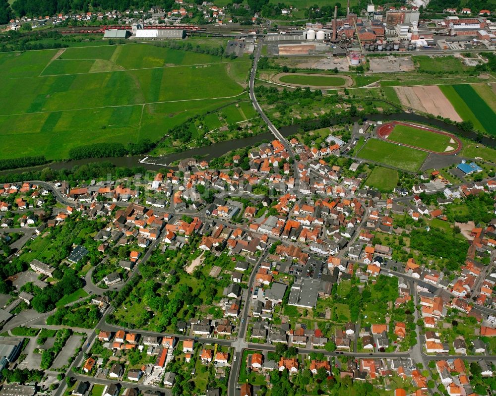 Luftbild Heringen (Werra) - Wohngebiet - Mischbebauung der Mehr- und Einfamilienhaussiedlung in Heringen (Werra) im Bundesland Hessen, Deutschland