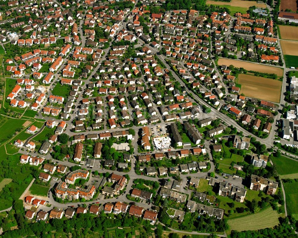 Hohenacker aus der Vogelperspektive: Wohngebiet - Mischbebauung der Mehr- und Einfamilienhaussiedlung in Hohenacker im Bundesland Baden-Württemberg, Deutschland