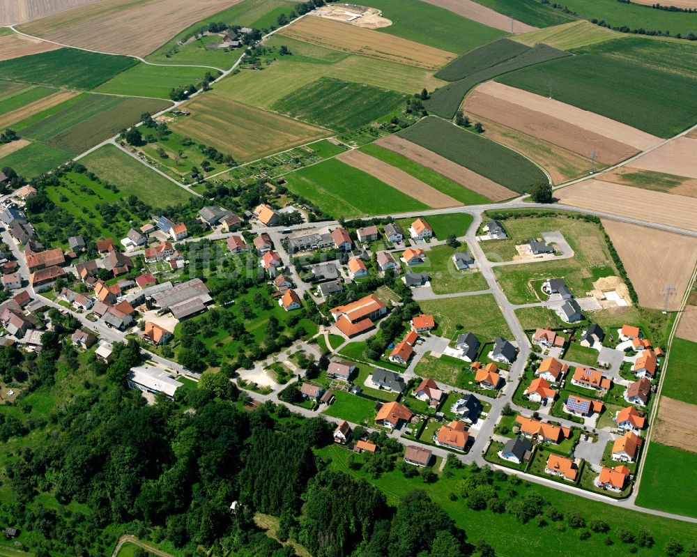 Luftaufnahme Hundersingen - Wohngebiet - Mischbebauung der Mehr- und Einfamilienhaussiedlung in Hundersingen im Bundesland Baden-Württemberg, Deutschland