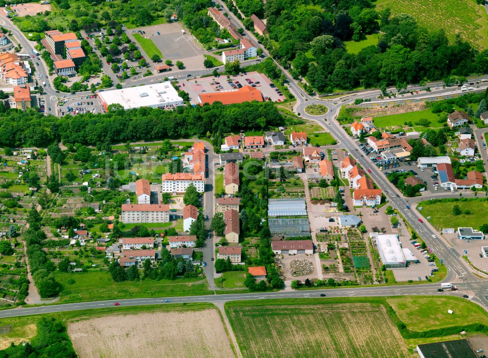 Kirchheimbolanden von oben - Wohngebiet - Mischbebauung der Mehr- und Einfamilienhaussiedlung in Kirchheimbolanden im Bundesland Rheinland-Pfalz, Deutschland