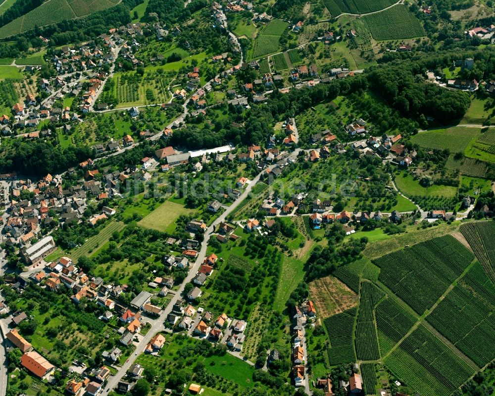 Lauf von oben - Wohngebiet - Mischbebauung der Mehr- und Einfamilienhaussiedlung in Lauf im Bundesland Baden-Württemberg, Deutschland