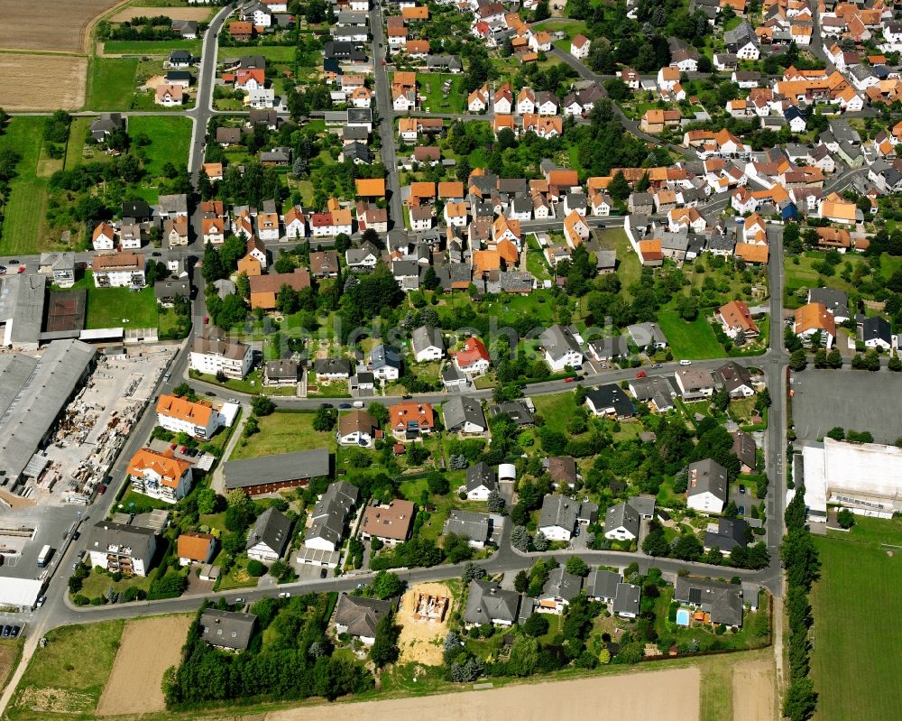 Luftaufnahme Lützellinden - Wohngebiet - Mischbebauung der Mehr- und Einfamilienhaussiedlung in Lützellinden im Bundesland Hessen, Deutschland