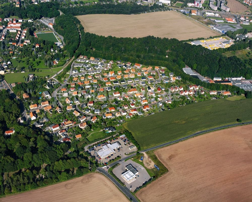 Luftbild Mühlbach - Wohngebiet - Mischbebauung der Mehr- und Einfamilienhaussiedlung in Mühlbach im Bundesland Sachsen, Deutschland