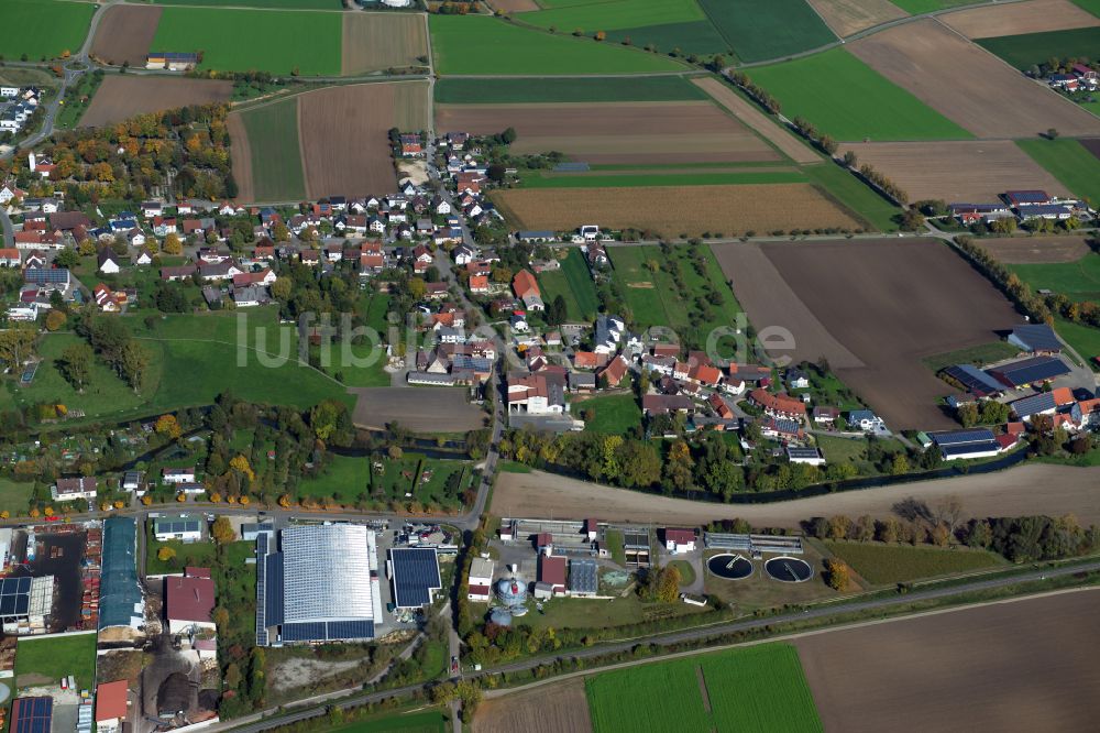 Luftbild Langenau - Wohngebiet - Mischbebauung der Mehr- und Einfamilienhaussiedlung an der Mühlgasse in Langenau im Bundesland Baden-Württemberg, Deutschland