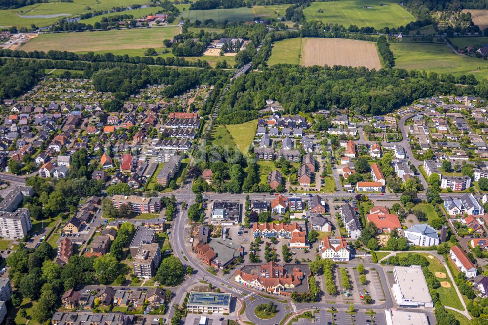 Luftbild Norddinker - Wohngebiet - Mischbebauung der Mehr- und Einfamilienhaussiedlung in Norddinker im Bundesland Nordrhein-Westfalen, Deutschland