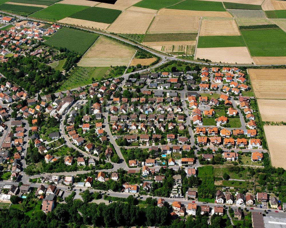 Nordheim aus der Vogelperspektive: Wohngebiet - Mischbebauung der Mehr- und Einfamilienhaussiedlung in Nordheim im Bundesland Baden-Württemberg, Deutschland