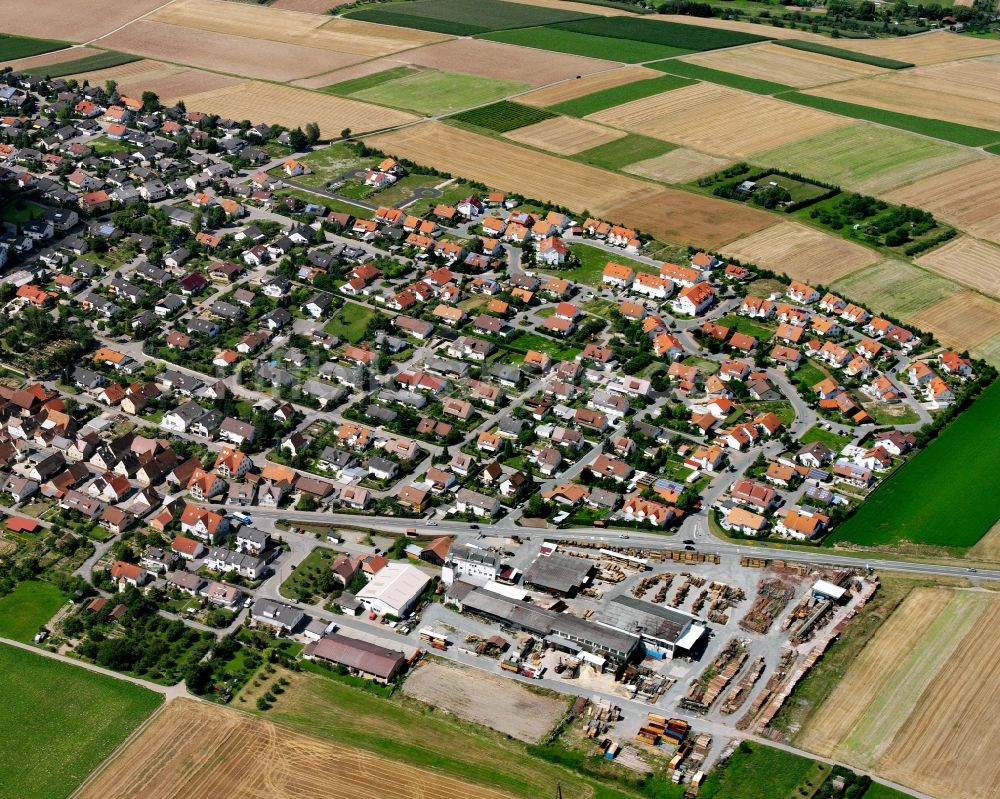 Nordheim von oben - Wohngebiet - Mischbebauung der Mehr- und Einfamilienhaussiedlung in Nordheim im Bundesland Baden-Württemberg, Deutschland