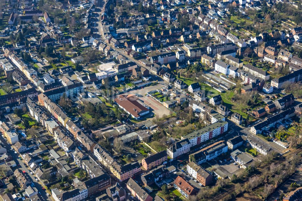 Oberhausen von oben - Wohngebiet - Mischbebauung der Mehr- und Einfamilienhaussiedlung in Oberhausen im Bundesland Nordrhein-Westfalen, Deutschland