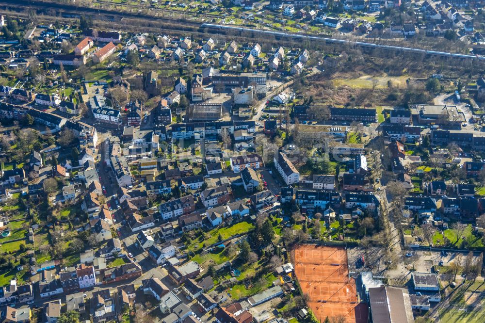 Oberhausen aus der Vogelperspektive: Wohngebiet - Mischbebauung der Mehr- und Einfamilienhaussiedlung in Oberhausen im Bundesland Nordrhein-Westfalen, Deutschland