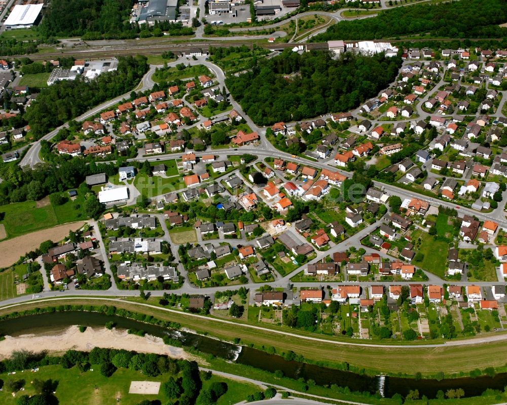 Luftbild Oberlauchringen - Wohngebiet - Mischbebauung der Mehr- und Einfamilienhaussiedlung in Oberlauchringen im Bundesland Baden-Württemberg, Deutschland