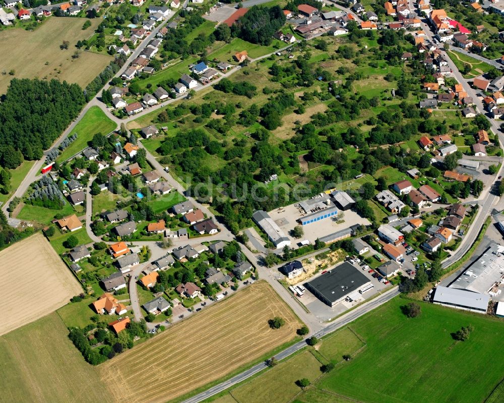 Oberzent aus der Vogelperspektive: Wohngebiet - Mischbebauung der Mehr- und Einfamilienhaussiedlung in Oberzent im Bundesland Hessen, Deutschland