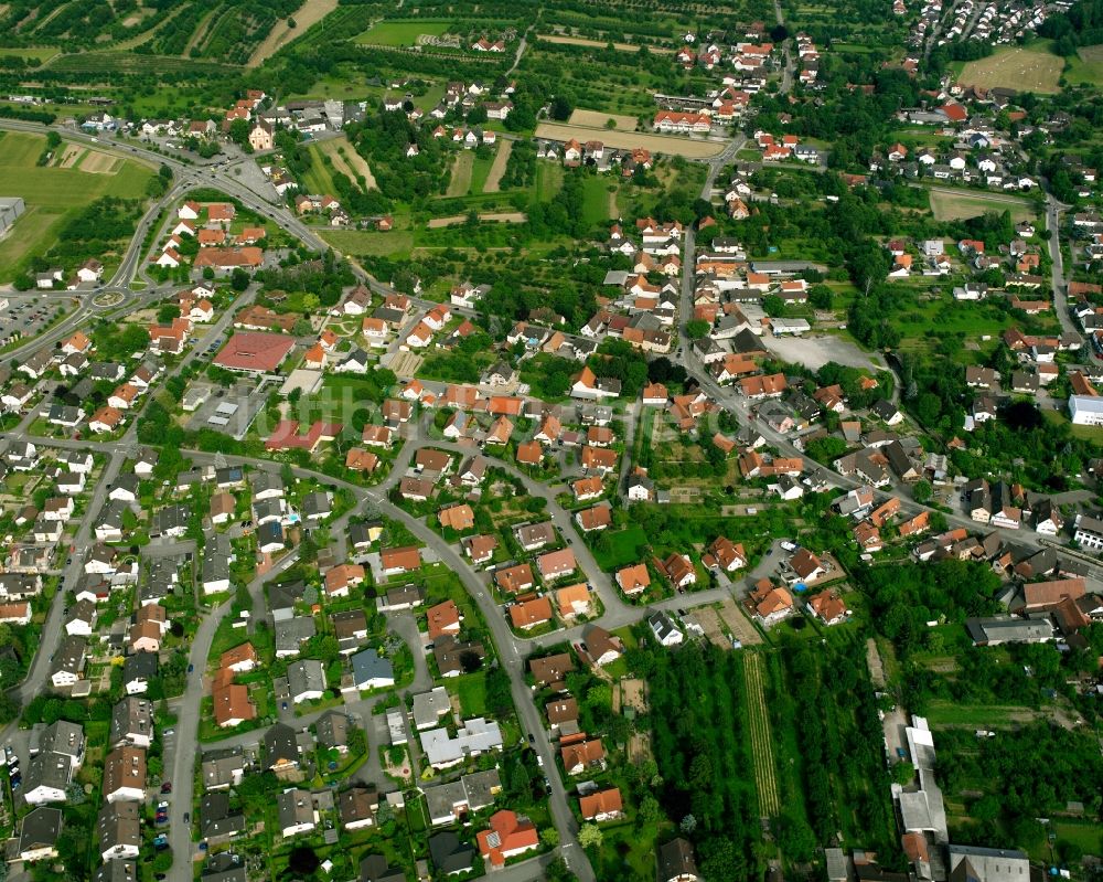 Luftbild Ottersweier - Wohngebiet - Mischbebauung der Mehr- und Einfamilienhaussiedlung in Ottersweier im Bundesland Baden-Württemberg, Deutschland