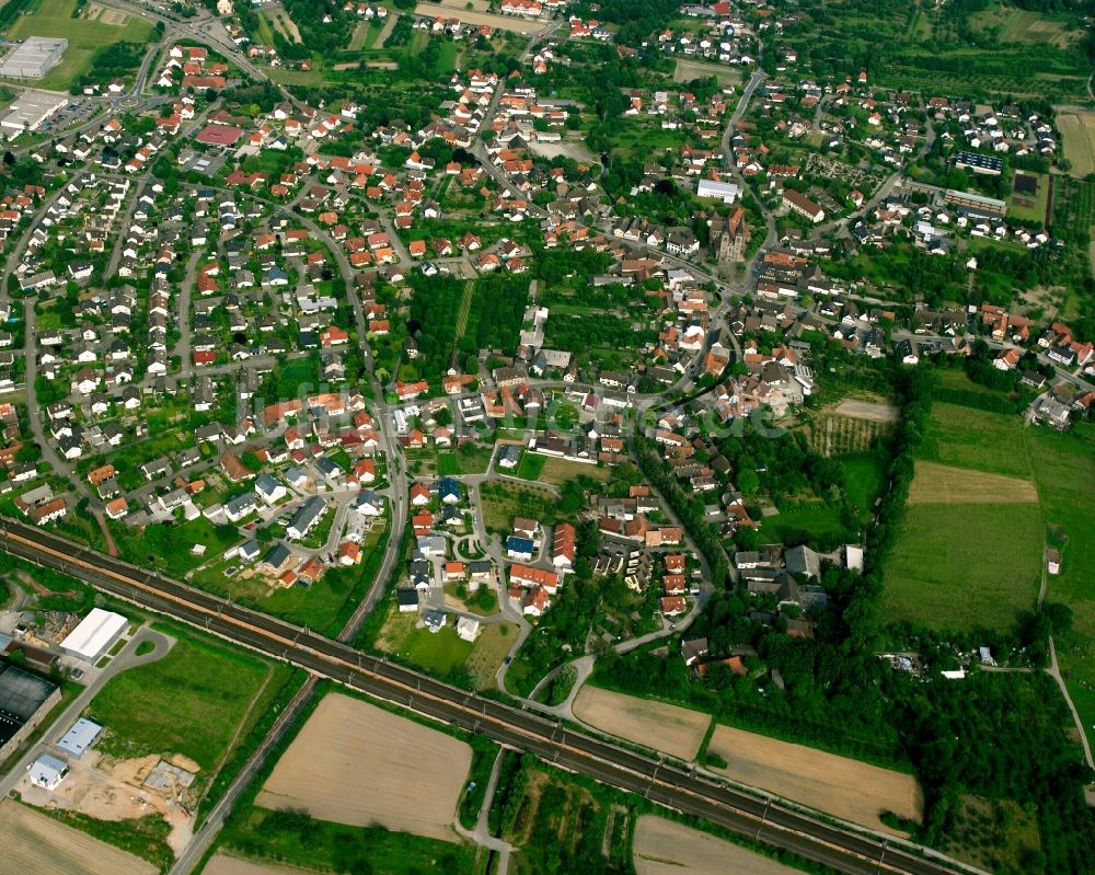 Luftbild Ottersweier - Wohngebiet - Mischbebauung der Mehr- und Einfamilienhaussiedlung in Ottersweier im Bundesland Baden-Württemberg, Deutschland