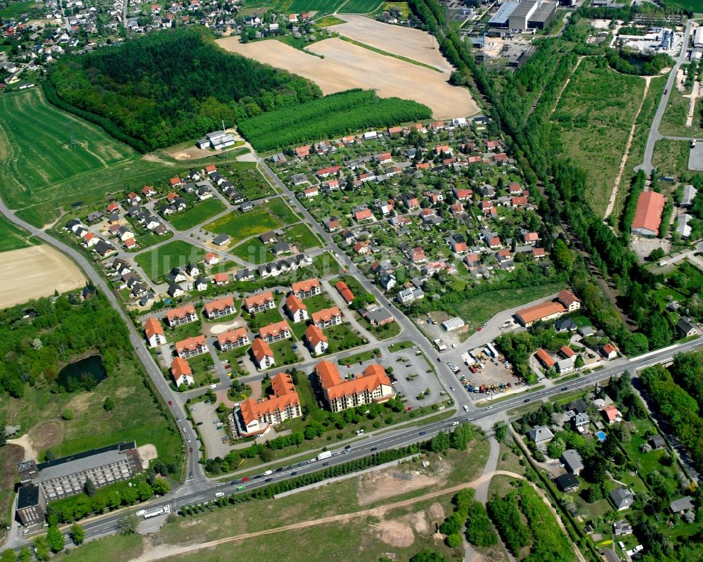 Röhrsdorf von oben - Wohngebiet - Mischbebauung der Mehr- und Einfamilienhaussiedlung in Röhrsdorf im Bundesland Sachsen, Deutschland