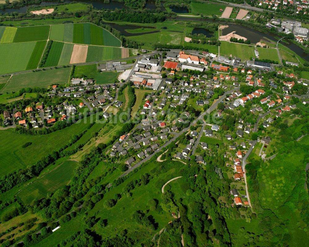 Luftaufnahme Rotenburg an der Fulda - Wohngebiet - Mischbebauung der Mehr- und Einfamilienhaussiedlung in Rotenburg an der Fulda im Bundesland Hessen, Deutschland