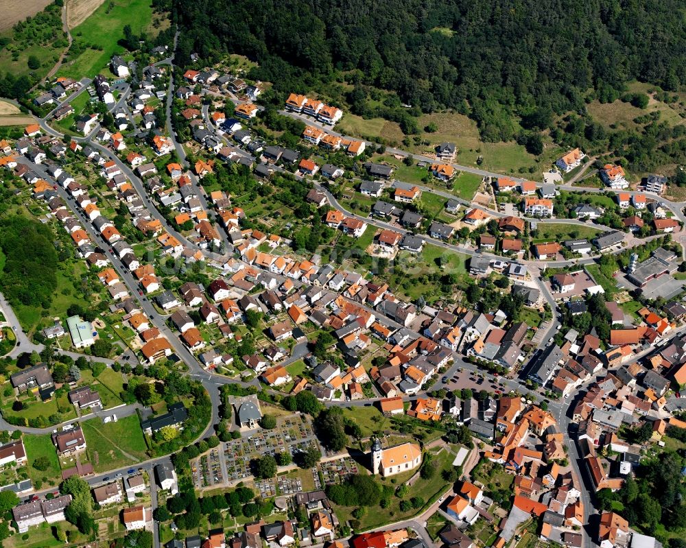 Luftbild Sandbach - Wohngebiet - Mischbebauung der Mehr- und Einfamilienhaussiedlung in Sandbach im Bundesland Hessen, Deutschland