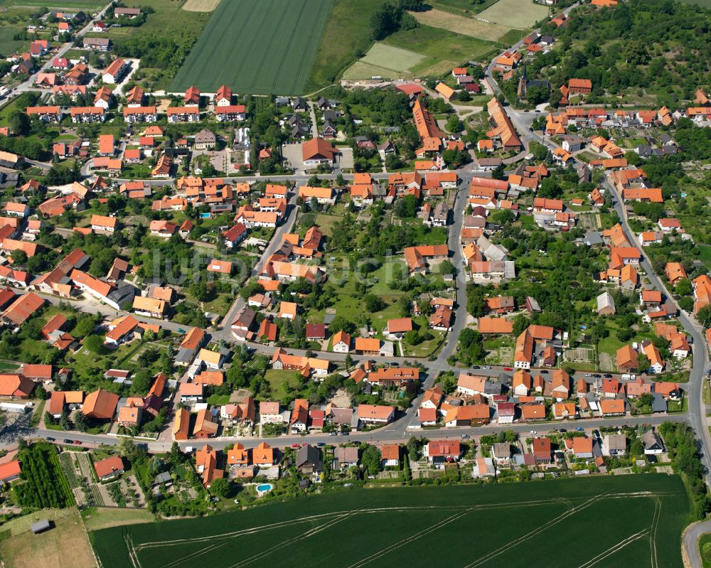 Luftbild Stapelburg - Wohngebiet - Mischbebauung der Mehr- und Einfamilienhaussiedlung in Stapelburg im Bundesland Sachsen-Anhalt, Deutschland