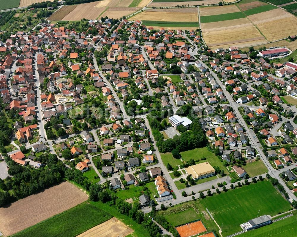 Luftaufnahme Stetten a.H. - Wohngebiet - Mischbebauung der Mehr- und Einfamilienhaussiedlung in Stetten a.H. im Bundesland Baden-Württemberg, Deutschland