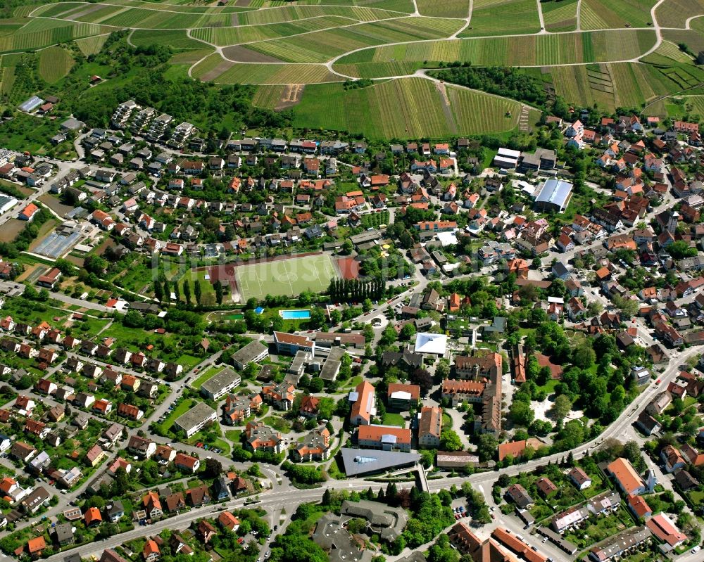 Luftaufnahme Stetten - Wohngebiet - Mischbebauung der Mehr- und Einfamilienhaussiedlung in Stetten im Bundesland Baden-Württemberg, Deutschland