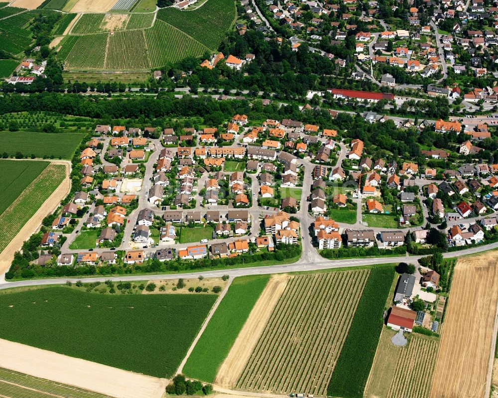 Luftaufnahme Talheim - Wohngebiet - Mischbebauung der Mehr- und Einfamilienhaussiedlung in Talheim im Bundesland Baden-Württemberg, Deutschland