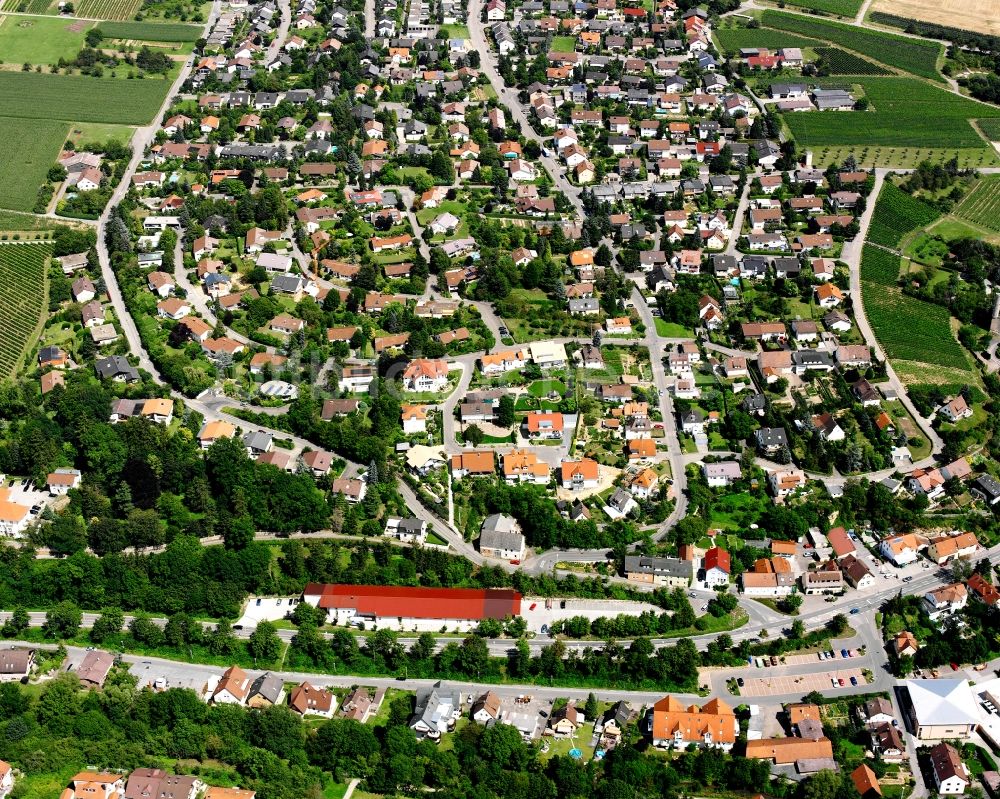 Talheim von oben - Wohngebiet - Mischbebauung der Mehr- und Einfamilienhaussiedlung in Talheim im Bundesland Baden-Württemberg, Deutschland