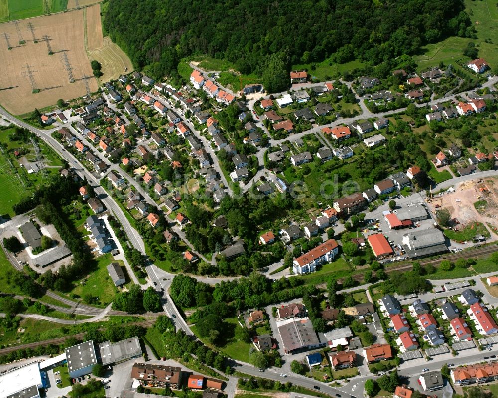 Luftbild Tiengen - Wohngebiet - Mischbebauung der Mehr- und Einfamilienhaussiedlung in Tiengen im Bundesland Baden-Württemberg, Deutschland