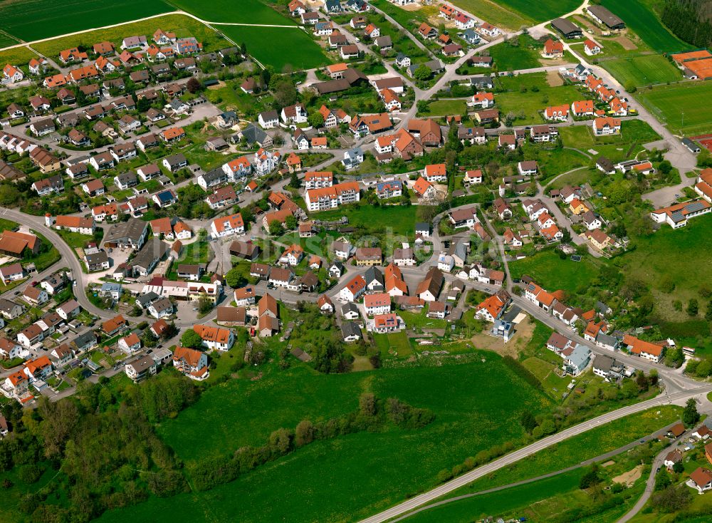 Ulm von oben - Wohngebiet - Mischbebauung der Mehr- und Einfamilienhaussiedlung in Ulm im Bundesland Baden-Württemberg, Deutschland