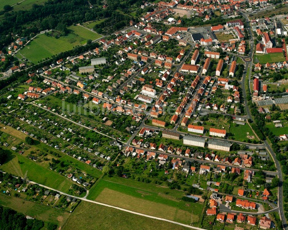 Luftbild Vacha - Wohngebiet - Mischbebauung der Mehr- und Einfamilienhaussiedlung in Vacha im Bundesland Thüringen, Deutschland