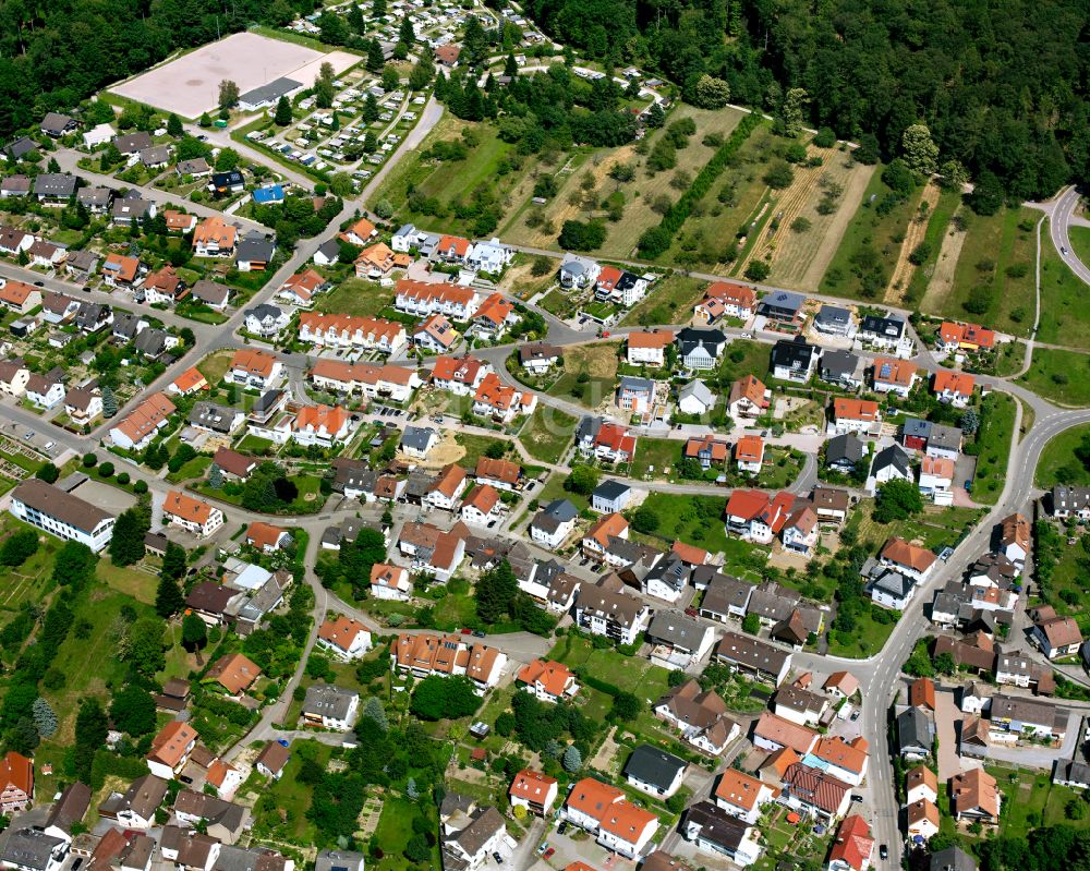 Luftbild Völkersbach - Wohngebiet - Mischbebauung der Mehr- und Einfamilienhaussiedlung in Völkersbach im Bundesland Baden-Württemberg, Deutschland