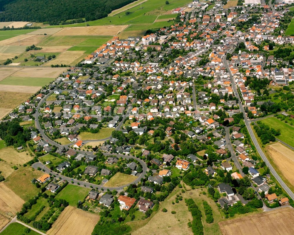 Luftbild Watzenborn-Steinberg - Wohngebiet - Mischbebauung der Mehr- und Einfamilienhaussiedlung in Watzenborn-Steinberg im Bundesland Hessen, Deutschland