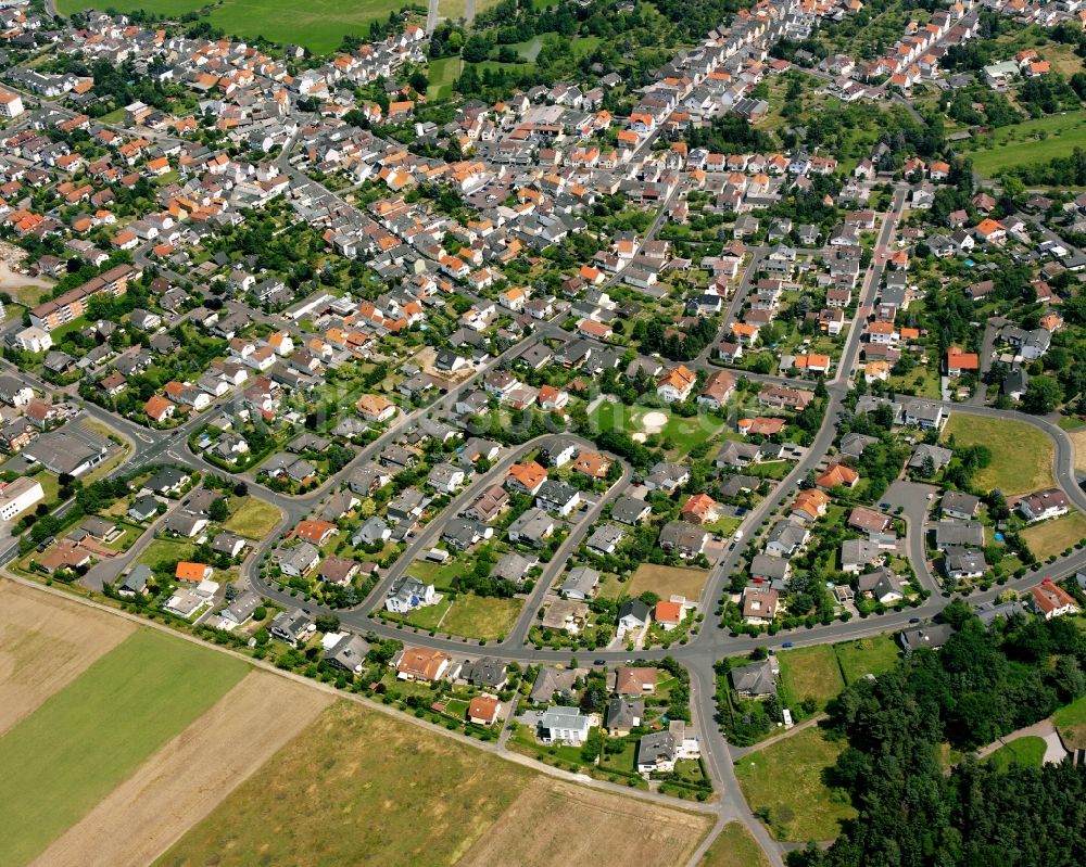 Luftaufnahme Watzenborn-Steinberg - Wohngebiet - Mischbebauung der Mehr- und Einfamilienhaussiedlung in Watzenborn-Steinberg im Bundesland Hessen, Deutschland