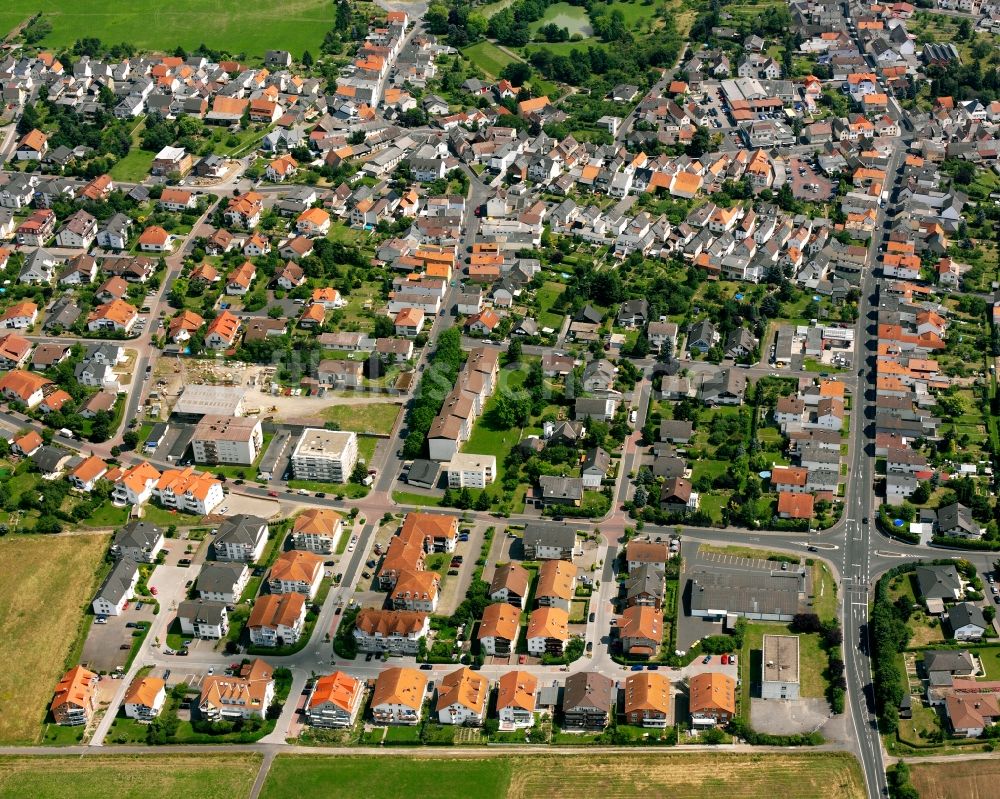 Watzenborn-Steinberg von oben - Wohngebiet - Mischbebauung der Mehr- und Einfamilienhaussiedlung in Watzenborn-Steinberg im Bundesland Hessen, Deutschland