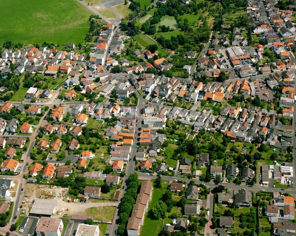 Luftbild Watzenborn-Steinberg - Wohngebiet - Mischbebauung der Mehr- und Einfamilienhaussiedlung in Watzenborn-Steinberg im Bundesland Hessen, Deutschland