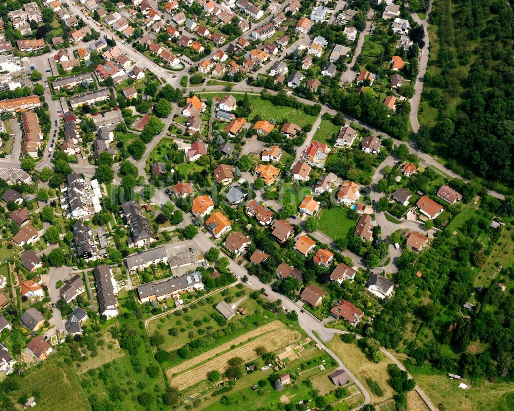 Weinsberg aus der Vogelperspektive: Wohngebiet - Mischbebauung der Mehr- und Einfamilienhaussiedlung in Weinsberg im Bundesland Baden-Württemberg, Deutschland