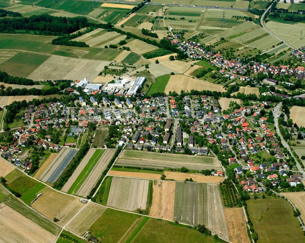 Luftbild Weitenung - Wohngebiet - Mischbebauung der Mehr- und Einfamilienhaussiedlung in Weitenung im Bundesland Baden-Württemberg, Deutschland