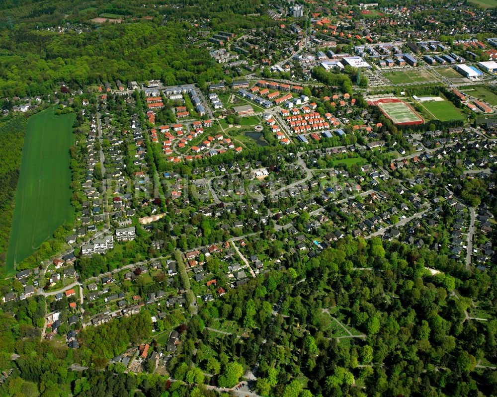 Wentorf aus der Vogelperspektive: Wohngebiet - Mischbebauung der Mehr- und Einfamilienhaussiedlung in Wentorf im Bundesland Schleswig-Holstein, Deutschland