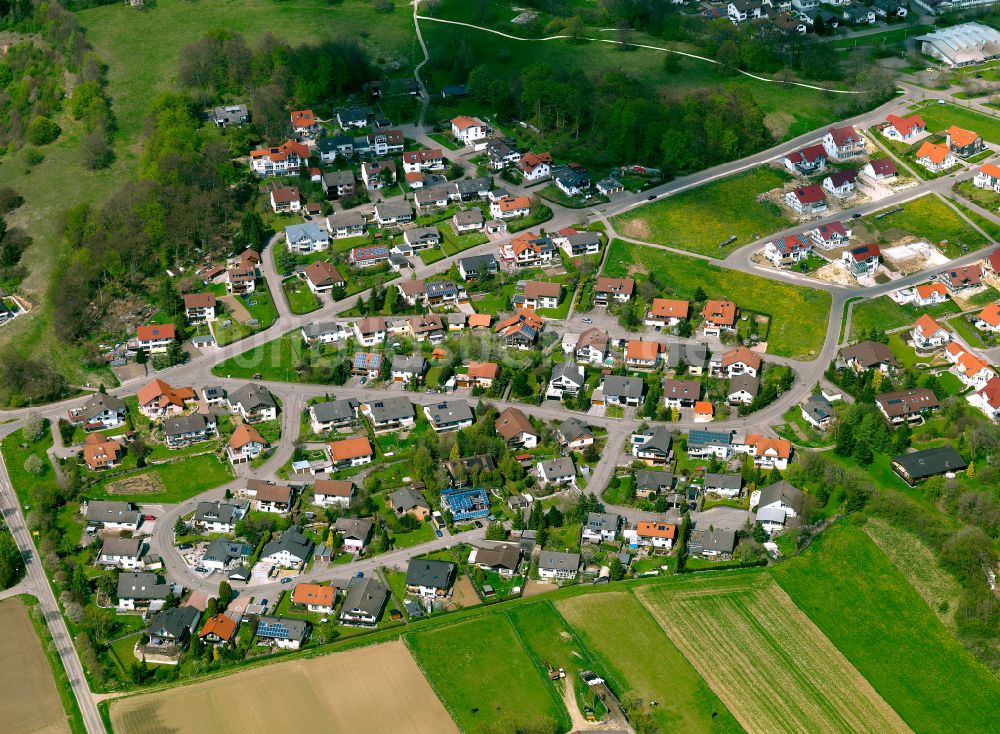 Luftaufnahme Westerheim - Wohngebiet - Mischbebauung der Mehr- und Einfamilienhaussiedlung in Westerheim im Bundesland Baden-Württemberg, Deutschland