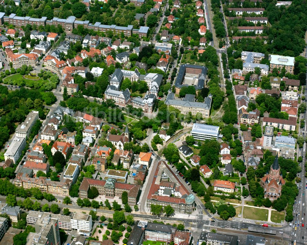 Weststadt aus der Vogelperspektive: Wohngebiet - Mischbebauung der Mehr- und Einfamilienhaussiedlung in Weststadt im Bundesland Baden-Württemberg, Deutschland