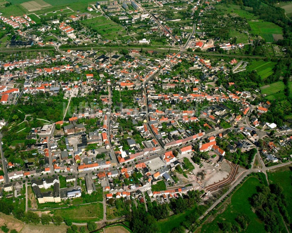 Luftaufnahme Wörlitz - Wohngebiet - Mischbebauung der Mehr- und Einfamilienhaussiedlung in Wörlitz im Bundesland Sachsen-Anhalt, Deutschland