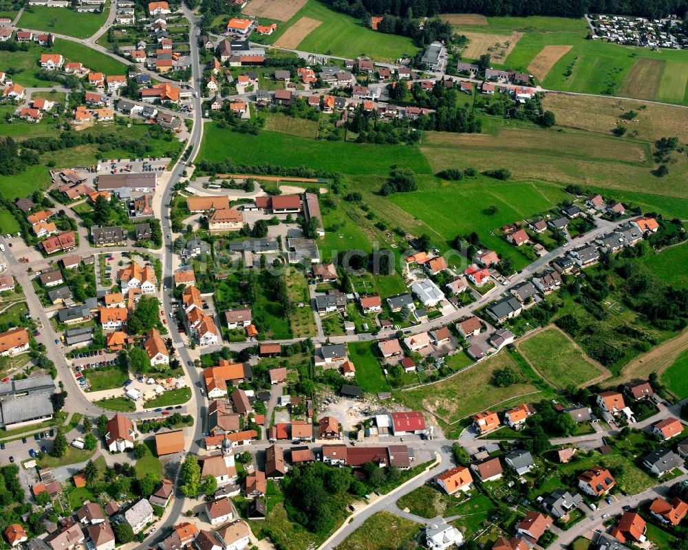 Luftbild Wüstenrot - Wohngebiet - Mischbebauung der Mehr- und Einfamilienhaussiedlung in Wüstenrot im Bundesland Baden-Württemberg, Deutschland