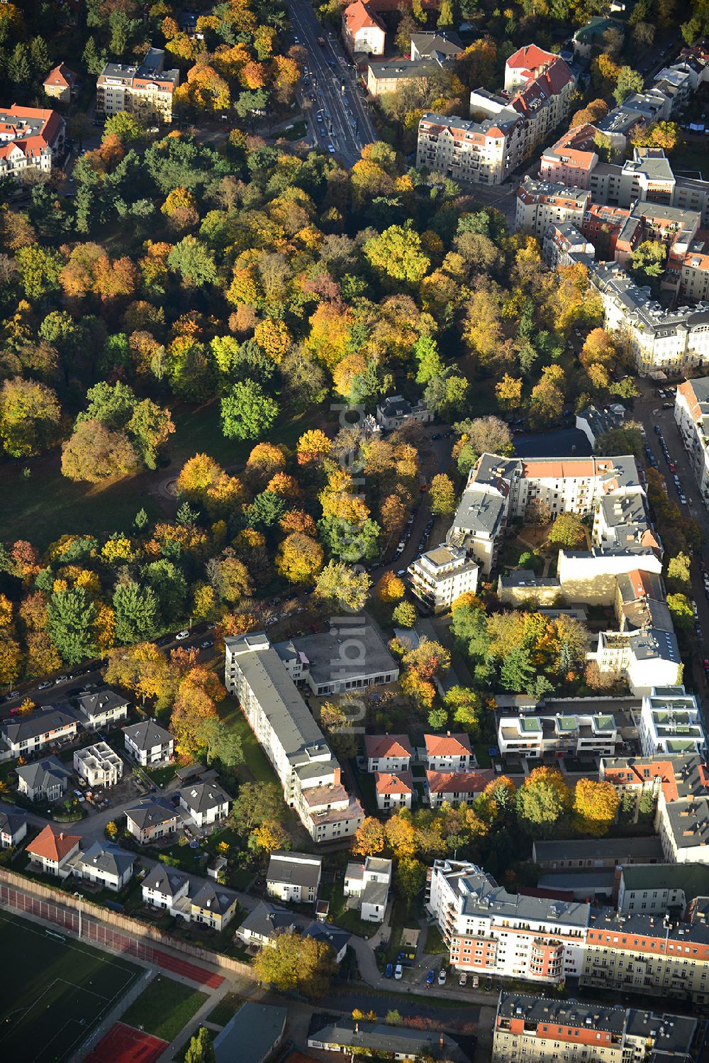 Luftaufnahme Berlin Pankow - Wohngebiet an der Pichelswerderstraße - Wollankstraße in Berlin - Pankow