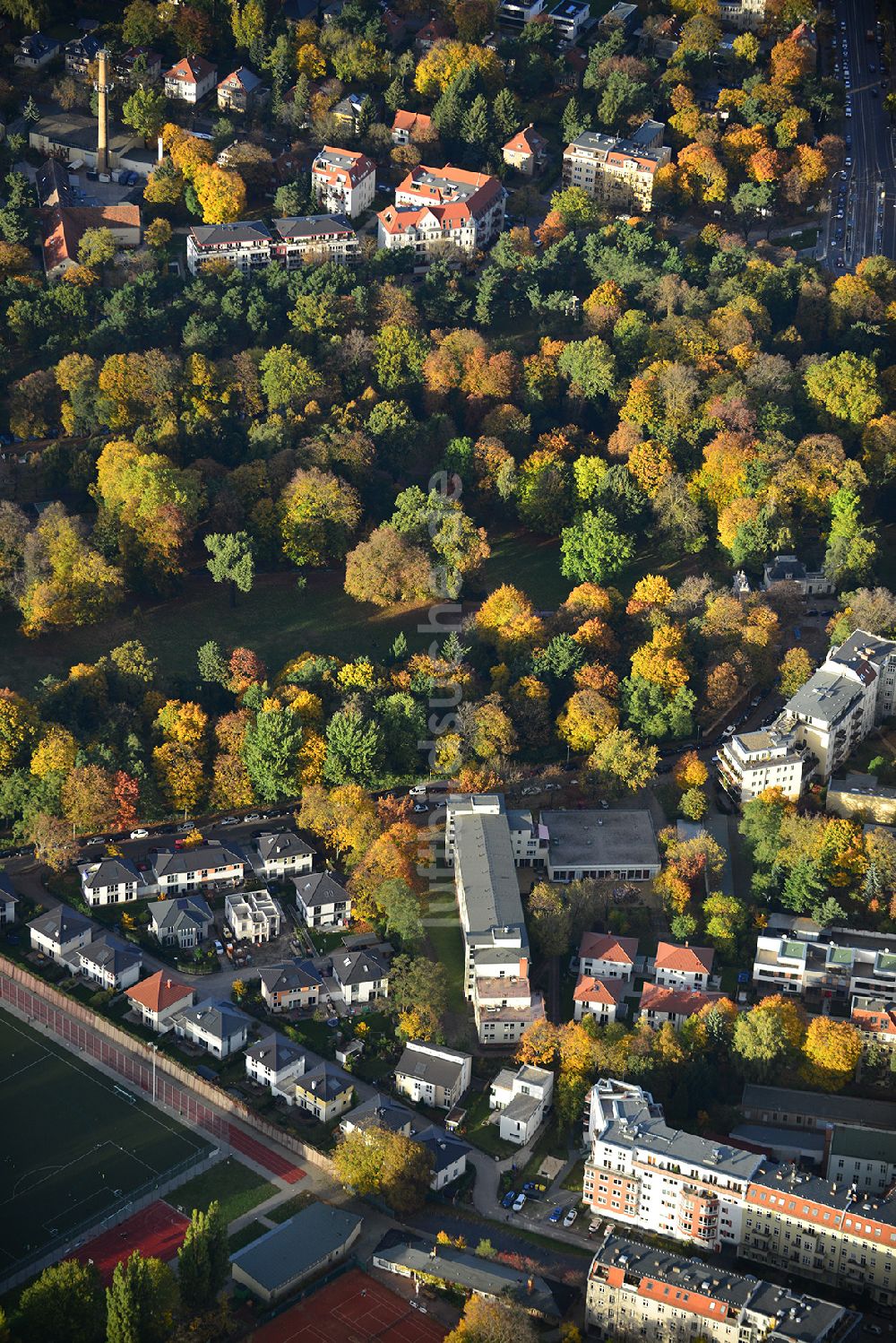 Berlin Pankow von oben - Wohngebiet an der Pichelswerderstraße - Wollankstraße in Berlin - Pankow