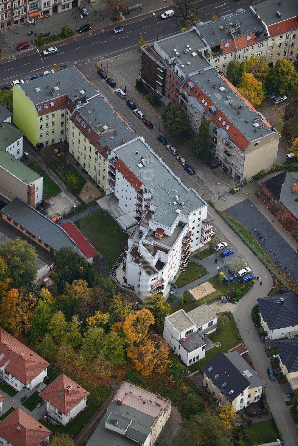 Berlin Pankow aus der Vogelperspektive: Wohngebiet an der Pichelswerderstraße - Wollankstraße in Berlin - Pankow