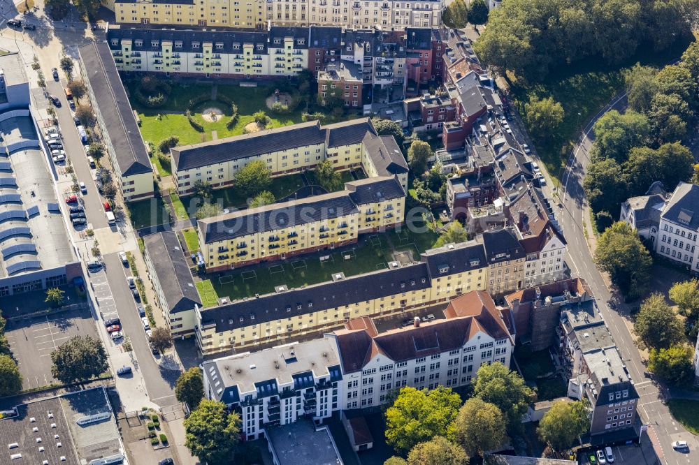 Luftbild Aachen - Wohngebiet einer Reihenhaus- Siedlung in Aachen im Bundesland Nordrhein-Westfalen, Deutschland