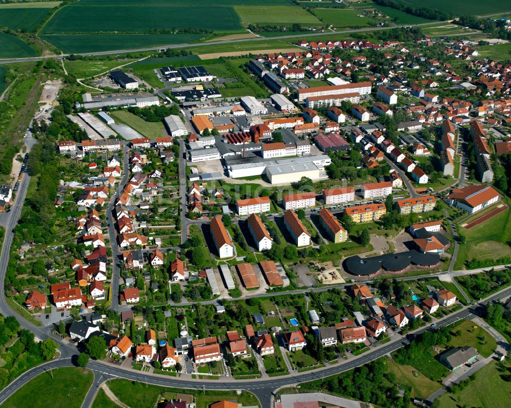 Luftbild Dingelstädt - Wohngebiet einer Reihenhaus- Siedlung in Dingelstädt im Bundesland Thüringen, Deutschland