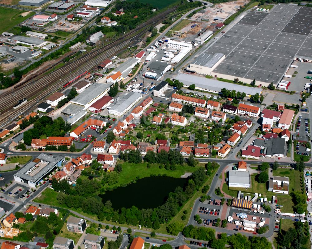 Luftbild Leinefelde - Wohngebiet einer Reihenhaus- Siedlung in Leinefelde im Bundesland Thüringen, Deutschland