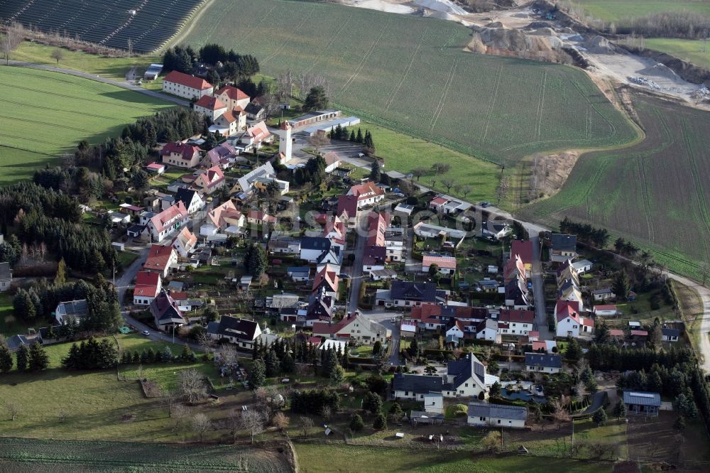 Luftbild Starkenberg - Wohngebiet einer Reihenhaus- Siedlung in Neuposa im Bundesland Thüringen