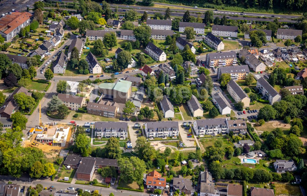 Luftaufnahme Stadtbezirke IV - Wohngebiet einer Reihenhaus- Siedlung in Stadtbezirke IV im Bundesland Nordrhein-Westfalen, Deutschland