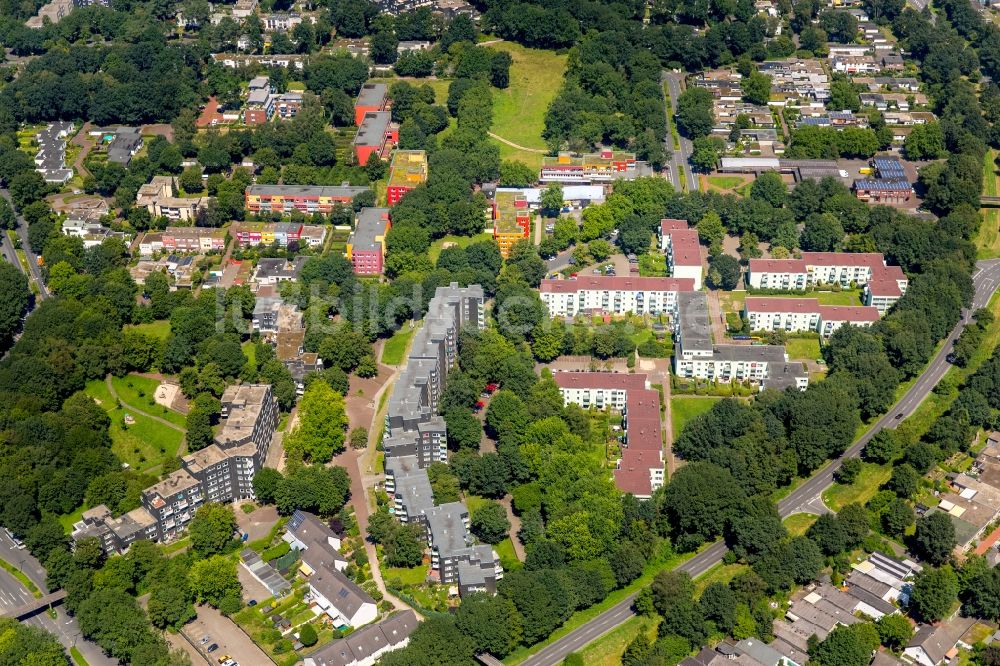 Dorsten aus der Vogelperspektive: Wohngebiet einer Reihenhaus- Siedlung Wittenberger Damm in Dorsten im Bundesland Nordrhein-Westfalen